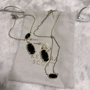 Kendra Scott set in Black. Elisa necklace. Lee earrings. Elaina bracelet.